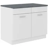 Küchen-Preisbombe Spülenschrank Buffet Küche Mario 100 Küchenzeile Einbauküche Weiss