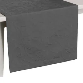 PICHLER Tischläufer Cordoba bügelfrei dunkelgrau Größe 50x150 cm