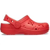 Crocs Classic Floral Cut Out T Clog, Cherry Red, 22/23