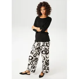 Aniston CASUAL Schlupfhose Casual Schwarz/Weiß 40