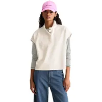 Marc O'Polo Marc OߴPolo Denim Damen Kurzarm-Poloshirt aus Baumwolle Wide Fit, Weiß (Silky White), XL - XL