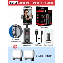 AXNEN 360 Rotation Gimbal Stabilizer Selfie Face Tracking Desktop Follow-up Shooting mit Fernauslöser für Tiktok Live Video