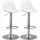 Homcom 2er-Set Barhocker mit Lehne Höhenverstellbar Weiß Stahl 40 x 42 x 82-104cm
