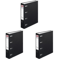 Herlitz 10842250 Doppelordner maX.file protect A4, Farbe schwarz, FSC Mixed (Packung mit 3)