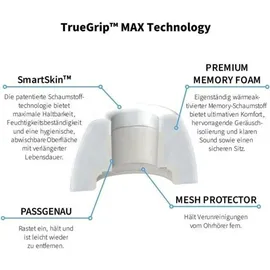 COMPLY TrueGrip MAX | Premium Memory Schaumstoff Ersatz-Ohrstöpsel für AirPods Pro 3 Weiss Größe L, 3 Paar