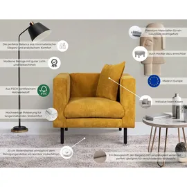 Home Affaire Sessel HOME AFFAIRE "Lillibeth Cocktailsessel, Loungesessel, Maße B/T/H: 90/74/83 cm", braun (schlamm), B:90cm H:83cm T:74cm, 100% Polyester, Sessel, Sessel, Zierkissen als Wendekissen 45x45 cm, in Samtoptik oder Cord