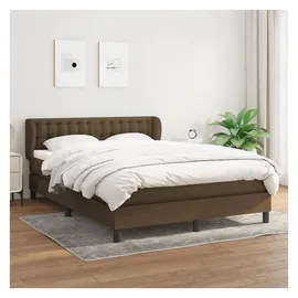 vidaXL Boxspringbett mit Matratze Dunkelbraun 140x200 cm Stoff