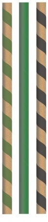 Trinkhalme in ECO Streifen-farbig-Streifen - gemixt aus Papier,  Ø 8 mm / 23 cm, 3000 Stück - Mank