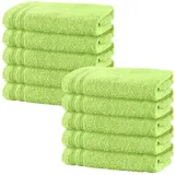 Erwin Müller Handtuch Handtuch "Heidelberg" 10er-Pack, Frottier, Walk-Frottier Uni grün 50 cm x 100 cm