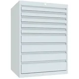 PAVOY Schubladenschrank, Höhe 1.000 mm, Schubladen 5x75 + 3x125 + 1x150 mm, Breite 715 mm, lichtgrau, lichtgrau