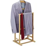 Relaxdays Herrendiener, Stummer Diener Bambus, Damen & Herren, Kleiderablage Schlafzimmer, HBT: 98,5 x 47 x 36 cm, natur