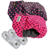 Glenndarcy Hundewindeln - OHNE SCHWANZLOCH - für z.B FRENCHIES und Bulldoggen - (2 Pack - Large - Dotty)