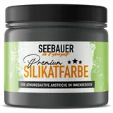 SEEBAUER diy Silikatfarbe Dunkelgrau 300ml für Innen (No. 236 Graphite Grey) Atmungsaktive Mineralfarbe für Allergiker - Abwaschbare Wandfarbe - Grautöne hohe Deckkraft