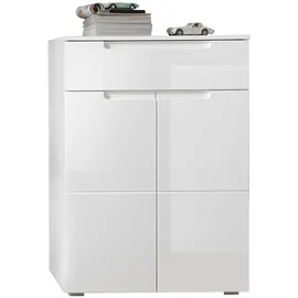 Stella Trading SPICE 70 x 101 x 40 cm 2 Türen 1 Schublade weiß hochglanz / weiß matt