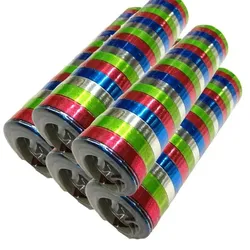 5 Glitzer Luftschlangen bunt metallic