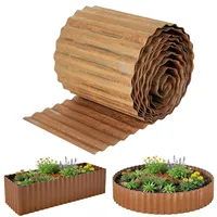 Rasenkante Metall 12 m - Beeteinfassung aus Metall 15 cm hoch - Rostfrei und Langlebig - Flexible Beetumrandung, Beetumrandung, Landschaftskanten Streifen, Mähkante für Garten Einfahrt