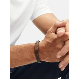 FYNCH-HATTON Leather meets Metal Armband aus Edelstahl und Leder braun FHJ-0050-B-19 Größe onesize