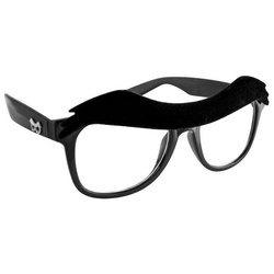 Sun Staches Kostüm Monobraue Partybrille, Lustige Brille mit durchgehender Augenbraue schwarz