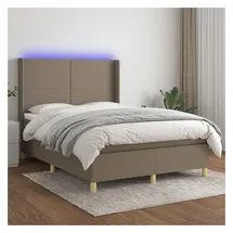vidaXL Boxspringbett 140 x 200 cm Taupe