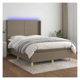 vidaXL Boxspringbett 140 x 200 cm Taupe