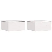 VidaXL Nachttisch 2 pcs Weiß 37 x 35 x