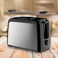 DESKI Toaster mit Aufsatz edelstahl/schwarz