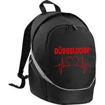 multifanshop Rucksack - Düsseldorf - Herzschlag - Druck rot - Tasche