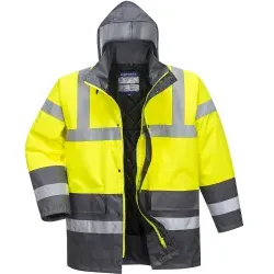 PORTWEST® Warnschutz Winterjacke Kontrast Traffic, gelb/grau 1 Stück, Größe: XXL