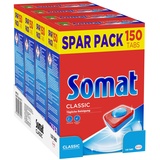 Somat Classic, Spülmaschinen-Tabs, Sparpack, 4er Pack (4 x 150 Tabs) für die tägliche Reinigung von Besteck & Geschirr