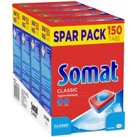 Somat Classic, Spülmaschinen-Tabs, Sparpack, 4er Pack (4 x 150 Tabs) für die tägliche Reinigung von Besteck & Geschirr