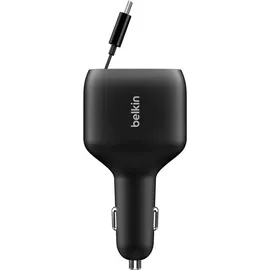 Belkin Kfz-Ladegerät 75W mit einziehbarem USB-C-Kabel Schwarz