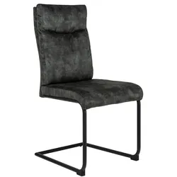 riess-ambiente Stuhl COMFORT - grün Samt mit Komfortgriff Freischwinger Modern Design