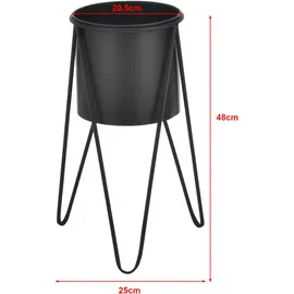 [en.casa] Hedera Pflanzenständer 2er Set Metall 60 x 30 cm Schwarz