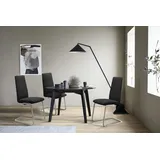 Polsterstuhl STRESSLESS "Laurel", schwarz (schwarz batick, chrom glänzend), B:53cm H:105cm T:60cm, Leder BATICK: BATICK ist ein leicht korrigiertes, durchgefärbtes und genarbtes Möbelleder, bei dem die meisten Unebenheiten und Spuren in der Regel entfernt wurden., Stühle, Polsterstuhl, High Back, Größe M, mit Beinen aus Stahl in Chrom glänzend