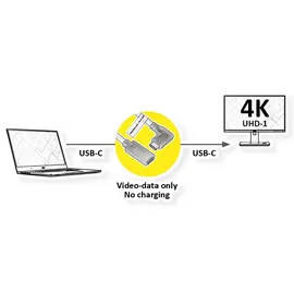 Roline Video-Verlängerungskabel (DP Alt Mode) USB Typ C-C, ST/BU, schwarz, 2 m