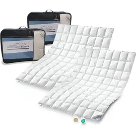 SPESSARTTRAUM 2 Stück Daunenpass Sommer Daunen Bettdecke Sommerdecke 320g 135x200 - Weiß