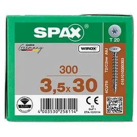 SPAX Rückwandschrauben 3,5 x 30 ohne Linse T-STAR PLUS T20 VG