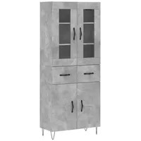 VidaXL Highboard Betongrau 69,5x34x180 cm Holzwerkstoff