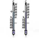 Bearware Analoges Thermometer Schwarz 2x