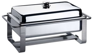 Spring Eco Catering Chafing Dish mit Haubendeckel, Warmhaltebehälter aus Edelstahl mit Haubendeckel, Maße: 64 x 35 x 34 cm