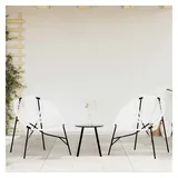 vidaXL Gartenstuhl-Set 3-tlg. 70 x 83 x 42,5 cm schwarz/weiß