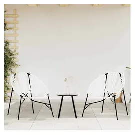 vidaXL Gartenstuhl-Set 3-tlg. 70 x 83 x 42,5 cm schwarz/weiß