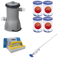 Bestway - Poolsauger AquaReach & Filterpumpe 3028 L/u & 4 Filter Typ II & WAYS Scheuerbürste