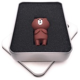 Onwomania Grizzly Bär Brauner Bär USB Stick in Alu Geschenkbox 64 GB USB 2.0