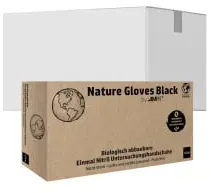 Nature Gloves Nitrilhandschuhe, puderfrei, schwarz 118-108-S , 1 Karton = 10 Packungen à 100 Stück, Größe S