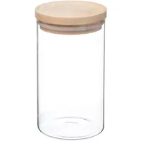 Wellhome WELL HOME - Glas und Holzgefäß, hermetischer Verschluss