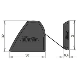 ATHMER Fingerschutzprofil NR-32 UniSafe L.1925mm BG schwarz silberf.