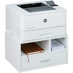 Relaxdays Druckerständer mit Schublade & 2 Fächern, Schreibtisch Regal für Drucker, Druckerhalter, HBT 22x40x30 cm, weiß