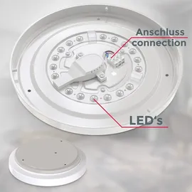 B.K.Licht Deckenlampe 1 rund 28,8 cm weiß