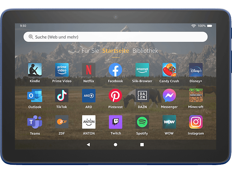 Fire HD 8‑Tablet, 8‑Zoll-HD-Display, 32 GB, 30 % schnellerer Prozessor, für Unterhaltung unterwegs (2022), blau, mit Werbung